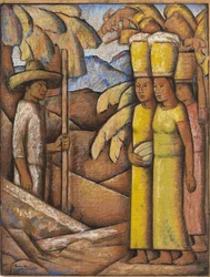Los vendedores de tamales, c.1937 (témpera sobre papel)