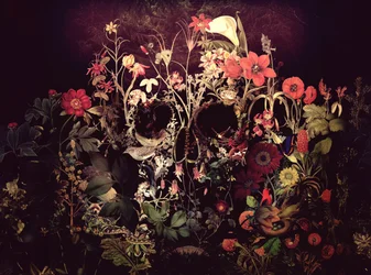 Calavera floral oscura