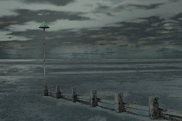 Paseo por la playa, Leigh-on-Sea, 2018 (fotografía pintada a mano)