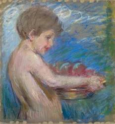 Niño con fruta