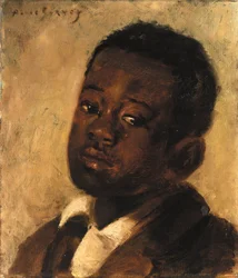 Cabeza de un muchacho negro