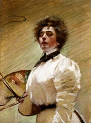 Autorretrato con paleta, ca. 1906