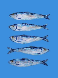 Cinco sardinas azules