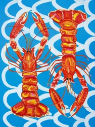 Langostas juguetonas del océano