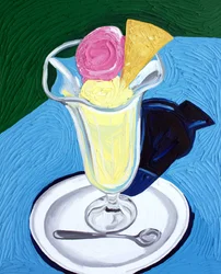Un helado de colores vivos
