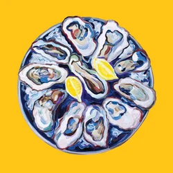 Ostras frescas con limón