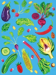 Surtido de frutas y verduras frescas
