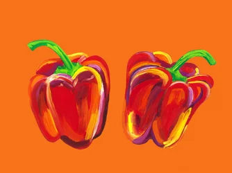 Pimientos rojos de colores vivos