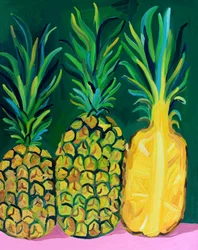 Piñas tropicales de colores vivos