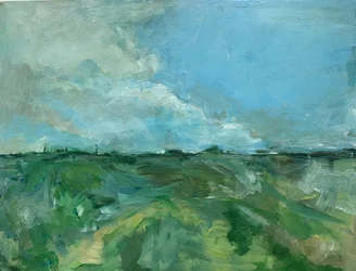 Campos verdes, cielo azul