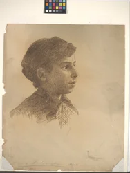 Cabeza (lápiz sobre papel blanco)