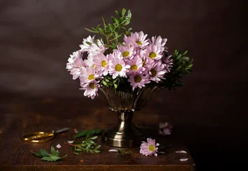Naturaleza muerta con flores rosas