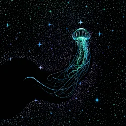 Medusa cósmica luminosa