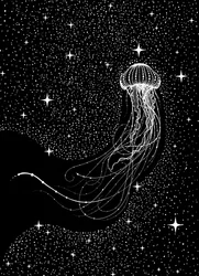 Medusa espacial luminosa