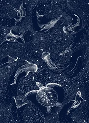 Criaturas del océano estrellado