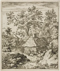 Paisaje con una piedra de molino