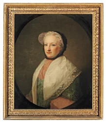 Retrato de Anne Drelincourt, Lady Primrose en óvalo fingido, c.1709-75 (óleo sobre lienzo)
