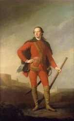 Retrato de Charles, 5º Conde de Elgin y 9º Conde de Kincardine, con traje escarlata y capa con piel
