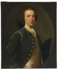 Retrato de Valentine Morris (1727-1789), Gobernador de San Vicente (óleo sobre lienzo, cortado en óvalo y colocado sobre lienzo)