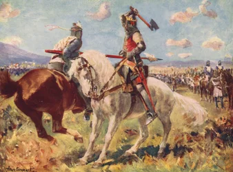 La batalla de Bannockburn (litografía en color)