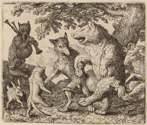 Todos se regocijan por el oso y el lobo