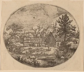 Hamlet en la orilla de un río