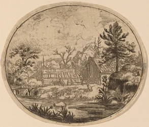 Hamlet en la orilla de un río
