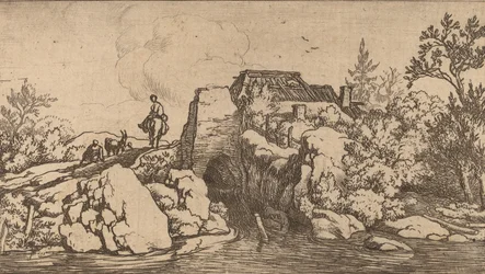 Jinete en un puente de piedra, probablemente c. 1645-1656