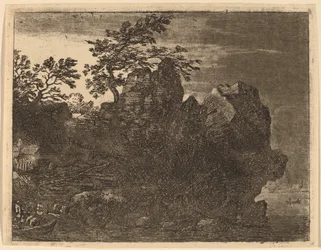Gran roca en el río