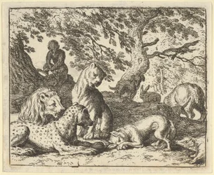 Renard acusa falsamente a su padre de conspirar contra el león, 1650-75