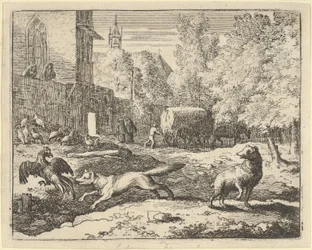 Renard quiere encontrar un gallo, 1650-75