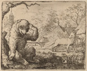Reynard se burla del oso afligido, probablemente c. 1645-1656
