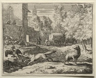 Reynard the Fox:  Reynard Chasing Hens