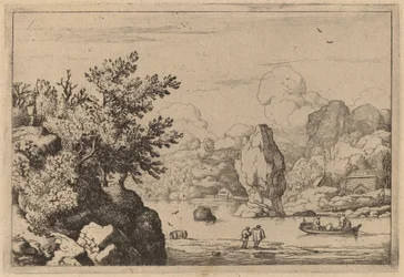 Roca en el medio de un río