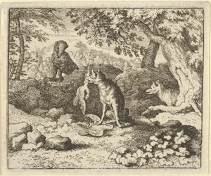 El tejón se apresura a advertir a Renard de la intención del león, 1650-75