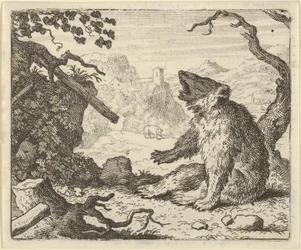 El oso llama a Renard a comparecer ante el consejo de los animales, 1650-75