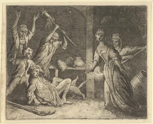 El Gato, Atrapado en una Trampa, es Maltratado por la Gente de la Casa, 1650-75