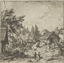 La aldea en el terreno montañoso, siglo XVII