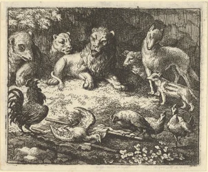 El gallo acusa a Renard de asesinar a su gallina, 1650-75.
