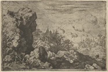 Los Tres Viajeros al Pie de la Roca Alta, siglo XVII
