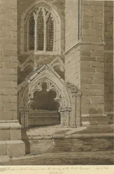 Catedral de Lichfield - Transepto sur: dibujo en sepia roja, 9 de septiembre de 1842