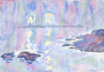 Acuarela no. 73, Azul y lavanda