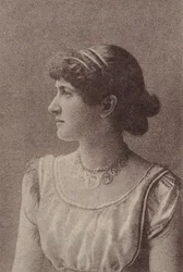 Kitty Welch, de la serie Actrices N67 promoviendo Virginia Brights Cigarettes, ca. 1888