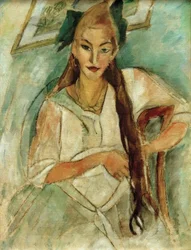 Retrato de una niña con trenza