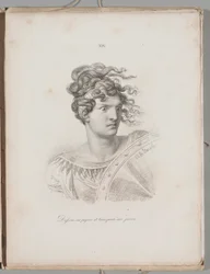 El arte de la litografía: Cabeza de amazona, Lámina XIV