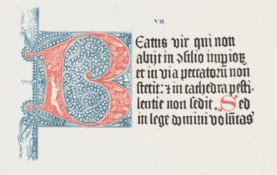 Arte de la litografía: Salterio- Inicial B, Lámina VIII