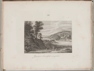 Arte de la litografía: paisaje fluvial, lámina XIII