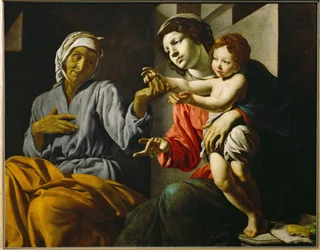Santa María con el Niño y Santa Ana (pintura sobre lienzo)