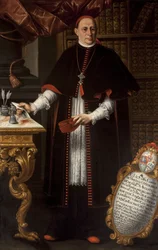Barroco : Retrato del cardenal Gaspar de Molina y Oviedo (1679-1744) par Tovar, Alonso Miguel de (1678-1758), Primer tercio del siglo XVIII. Óleo sobre lienzo
