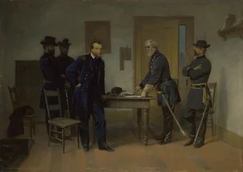 Lee se rinde a Grant en Appomattox